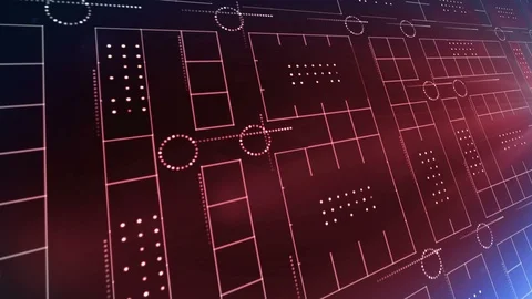 Line circle light technology background 4K LOOP blue red Stock Footage 103656125