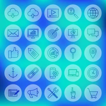 Line Circle Web Development Icons イラスト素材