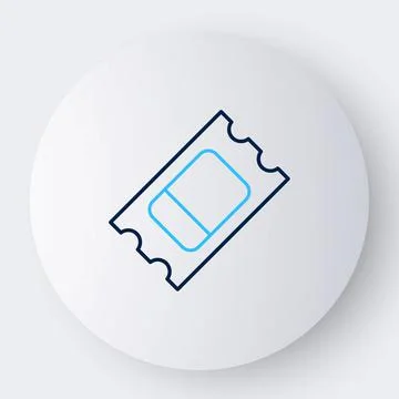 Line Circus ticket icon isolated on white background. Amusement park. Colorful Stock-Illustration