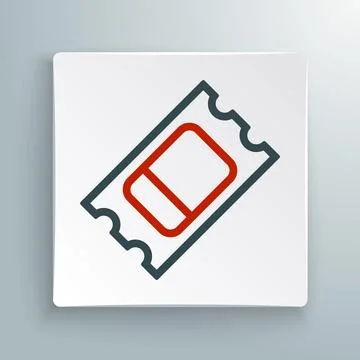 Line Circus ticket icon isolated on white background. Amusement park. Colorful Stock-Illustration