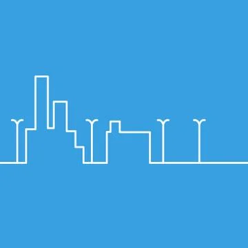 Line city scene. Stock Illustration