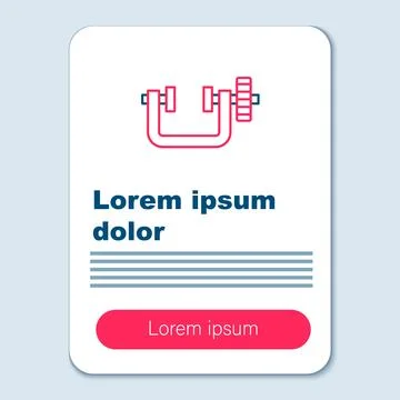 Line Clamp and screw tool icon isolated on grey background. Locksmith tool Stock Illustration