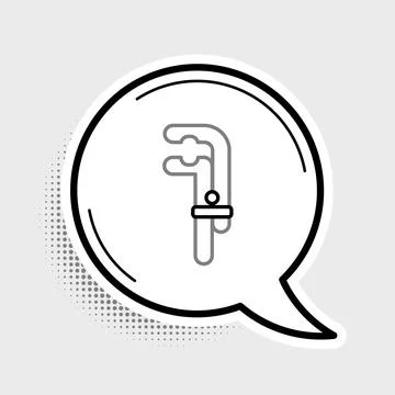 Line Clamp tool icon isolated on grey background. Locksmith tool. Colorful Stock Illustration