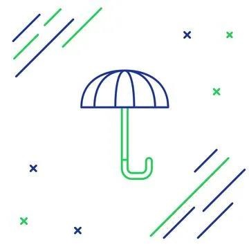 Line Classic elegant opened umbrella icon isolated on white background. Rain Illustrazione stock