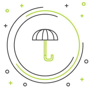 Line Classic elegant opened umbrella icon isolated on white background. Rain Stock Illustration