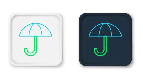 Line Classic elegant opened umbrella icon isolated on white background. Rain Illustrazione stock