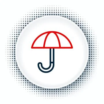 Line Classic elegant opened umbrella icon isolated on white background. Rain Illustrazione stock