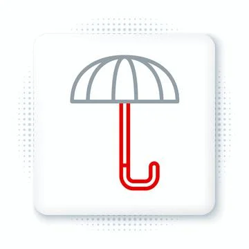 Line Classic elegant opened umbrella icon isolated on white background. Rain Illustrazione stock