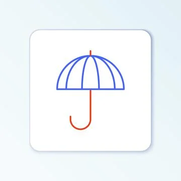Line Classic elegant opened umbrella icon isolated on white background. Rain Stock Illustration