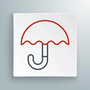 Line Classic elegant opened umbrella icon isolated on white background. Rain 库存插图