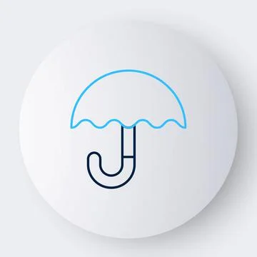 Line Classic elegant opened umbrella icon isolated on white background. Rain  库存插图