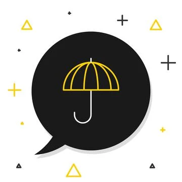 Line Classic elegant opened umbrella icon isolated on white background. Rai.. Stock Illustration