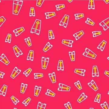 Line Classic Metronome with pendulum in motion icon isolated seamless pattern on Stock Illustration