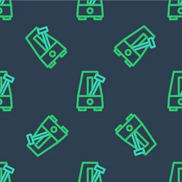 Line Classic Metronome with pendulum in motion icon isolated seamless pattern on Stock Illustration