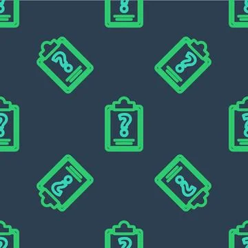 Line Clipboard with question marks icon isolated seamless pattern on blue b.. Stock Illustration