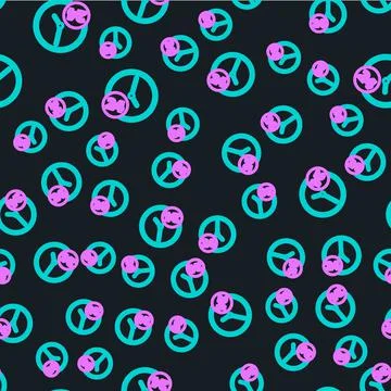 Line Clock 24 hours icon isolated seamless pattern on black background. All day Stock Illustration