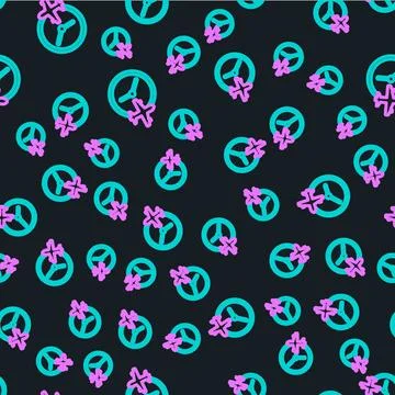 Line Clock with airplane icon isolated seamless pattern on black background.. 스톡 일러스트