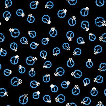 Line Clock delete icon isolated seamless pattern on black background. Time Stock Illustration