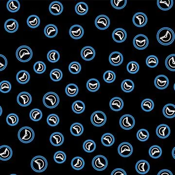Line Clock icon isolated seamless pattern on black background. Time symbol Stock Illustration