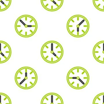 Line Clock icon isolated seamless pattern on white background. Time symbol 스톡 일러스트