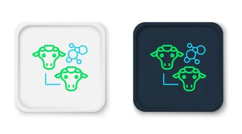 Line Cloning icon isolated on white background. Genetic engineering concept イラスト素材