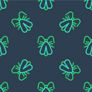 Line Clothes moth icon isolated seamless pattern on blue background. Vector Illustrazione stock