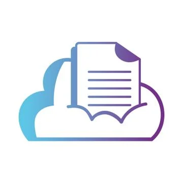 Line cloud data with digital document information Illustrazione stock