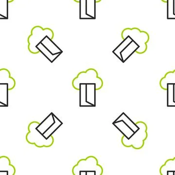 Line Cloud database icon isolated seamless pattern on white background. Cloud Stock Illustration