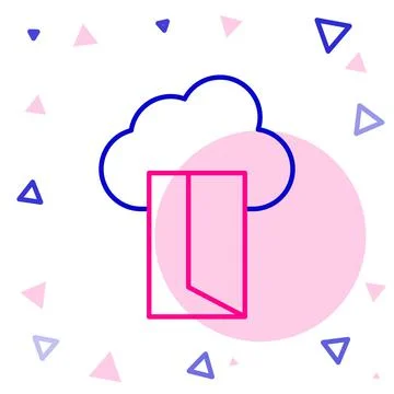 Line Cloud database icon isolated on white background. Cloud computing concept Stock Illustration