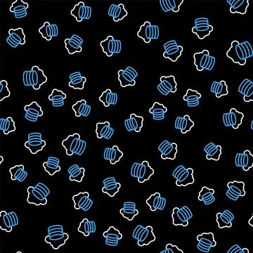 Line Cloud database icon isolated seamless pattern on black background. Cloud Stock Illustration