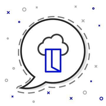 Line Cloud database icon isolated on white background. Cloud computing concept Stock Illustration