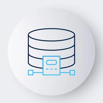 Line Cloud database icon isolated on white background. Cloud computing concept Stock Illustration