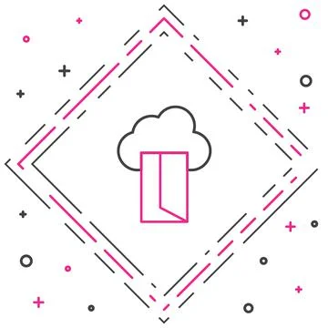 Line Cloud database icon isolated on white background. Cloud computing concept Stock Illustration