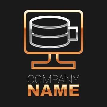 Line Cloud database icon isolated on black background. Cloud computing concept Stock Illustration