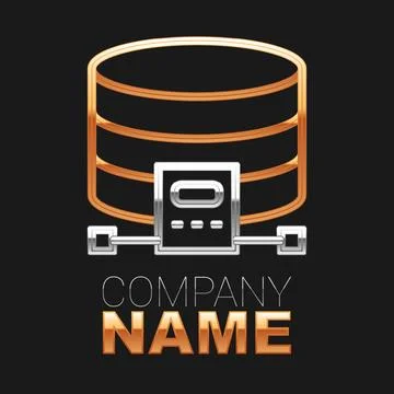 Line Cloud database icon isolated on black background. Cloud computing conc.. Stockillustratie