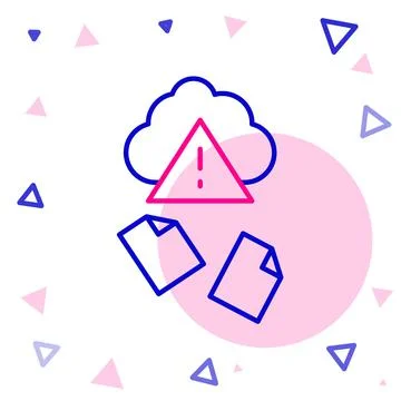 Line Cloud hacking icon isolated on white background. Cloud leak. Colorful イラスト素材