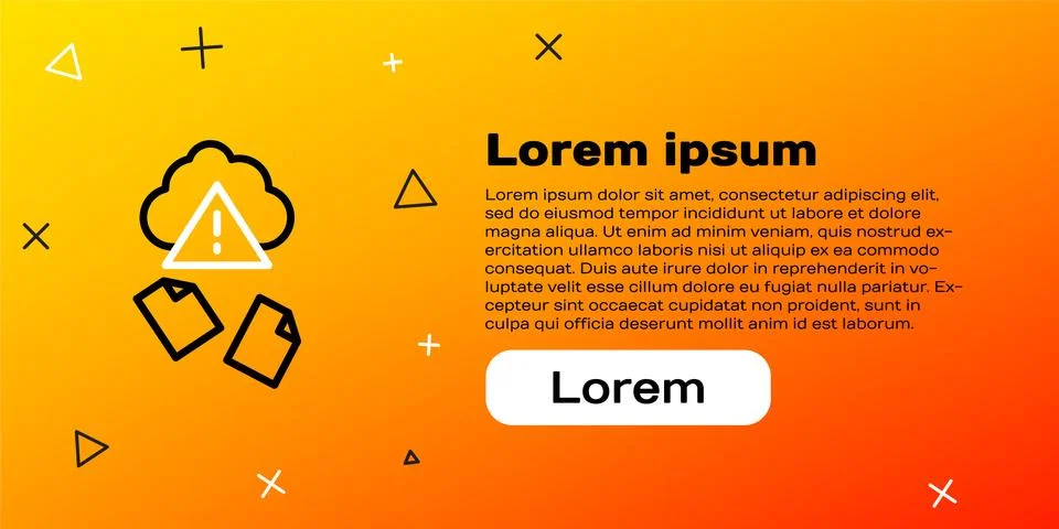 Line Cloud hacking icon isolated on yellow background. Cloud leak. Colorful Stock Illustration