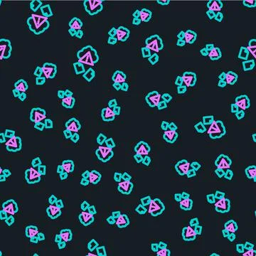 Line Cloud hacking icon isolated seamless pattern on black background. Cloud Stock Illustration