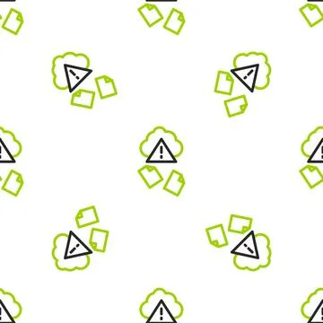 Line Cloud hacking icon isolated seamless pattern on white background. Cloud  Stock Illustration