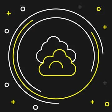 Line Cloud icon isolated on black background. Colorful outline concept. Vector 스톡 일러스트
