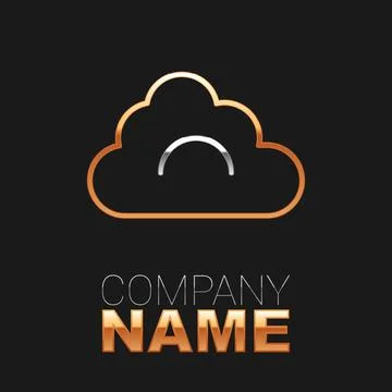 Line Cloud icon isolated on black background. Colorful outline concept. Vecto Illustrazione stock