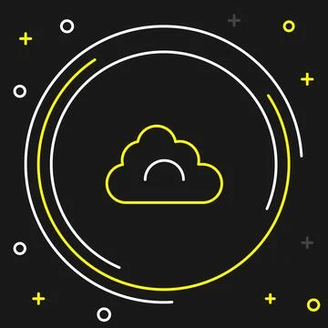 Line Cloud icon isolated on black background. Colorful outline concept. Vector Stockillustratie