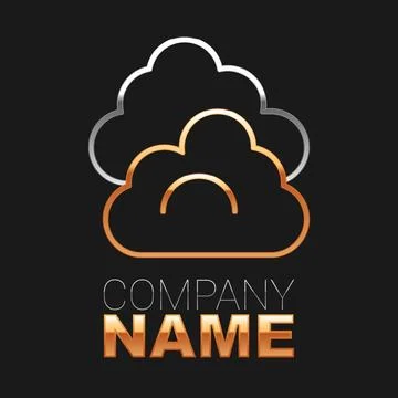 Line Cloud icon isolated on black background. Colorful outline concept. Vector Stockillustratie