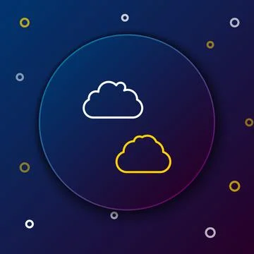 Line Cloud icon isolated on blue background. Colorful outline concept. Vector 스톡 일러스트