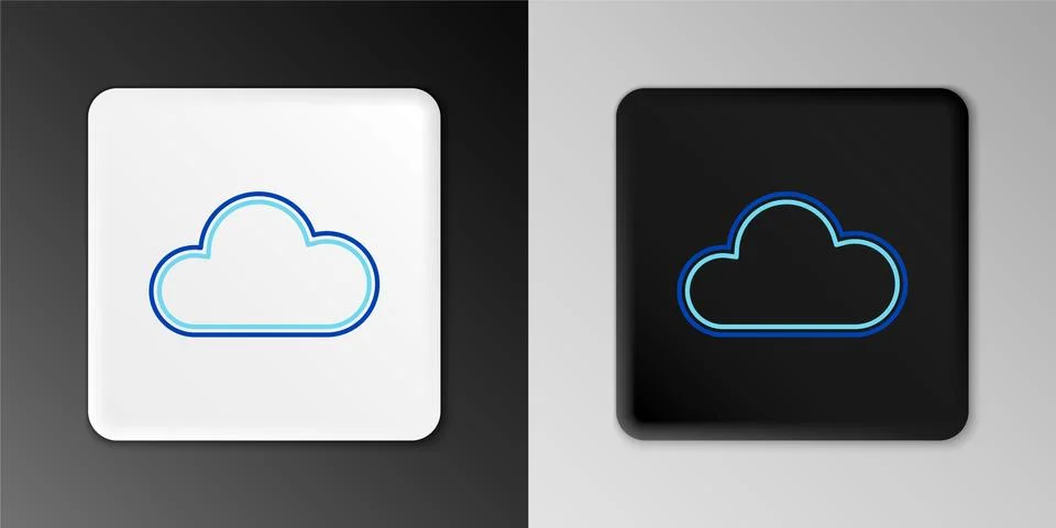 Line Cloud icon isolated on grey background. Colorful outline concept. Vector Illustrazione stock