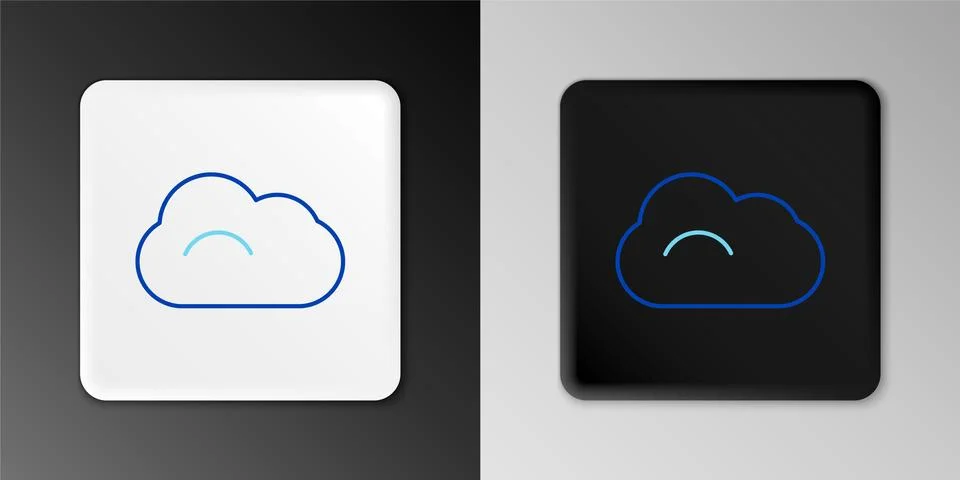 Line Cloud icon isolated on grey background. Colorful outline concept. Vector Ilustración de archivo