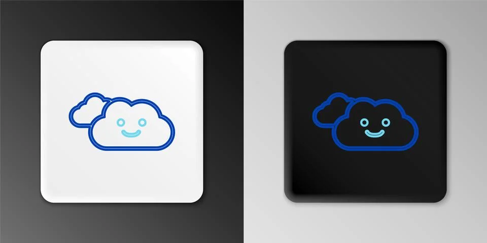 Line Cloud icon isolated on grey background. Colorful outline concept. Vector Stockillustratie