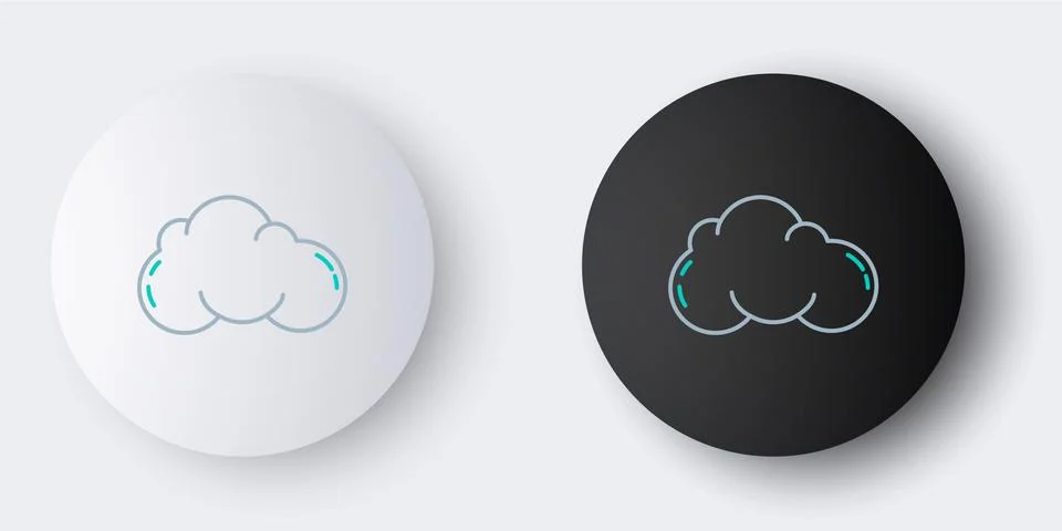 Line Cloud icon isolated on grey background. Colorful outline concept. Vector Stock Illustration