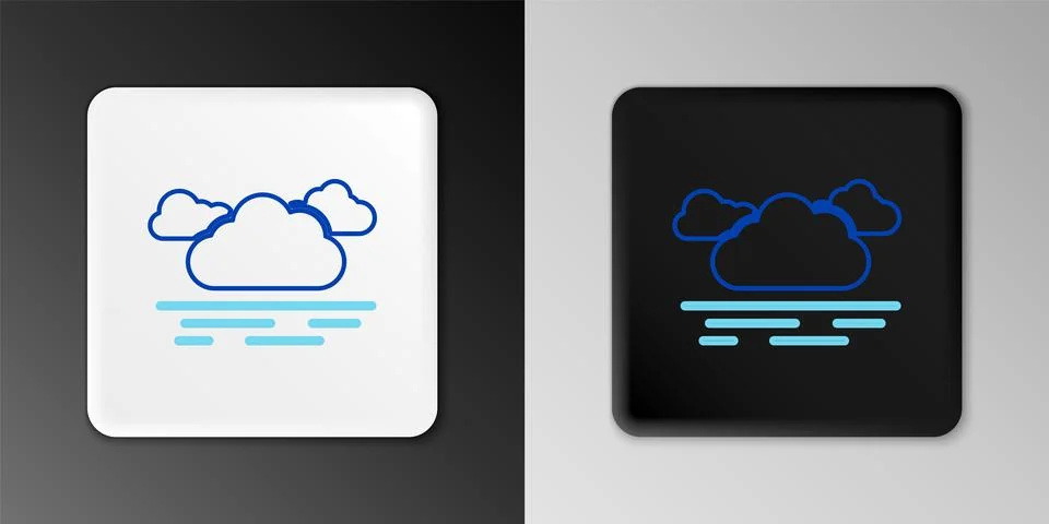 Line Cloud icon isolated on grey background. Colorful outline concept. Vector Stock Illustration