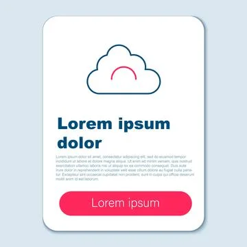 Line Cloud icon isolated on grey background. Colorful outline concept. Vector イラスト素材